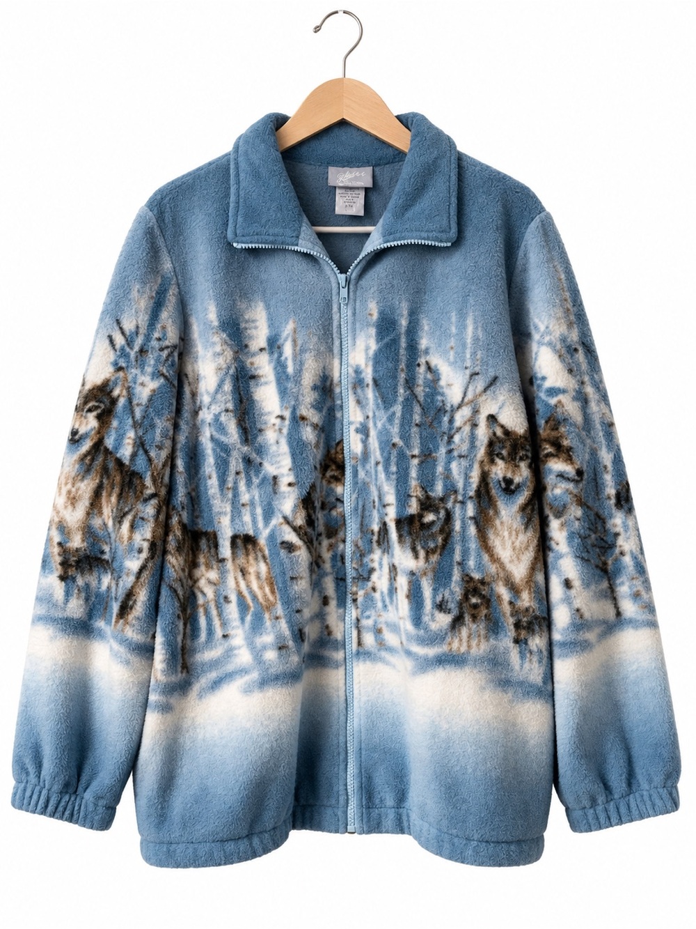 Blair Blue Wolf-Print Puffer Jacket